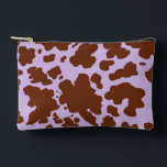 Pochette À Accessoires Lilac Purple moderne et peau Brown de vache Imprim<br><div class="desc">Poster de animal en peau de vache moderne et tendance dans des couleurs pastel violet,  lavande,  lilas. Impression de vaches cowboy élégante pour une cowgirl moderne.</div>