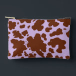Pochette À Accessoires Lilac Purple moderne et peau Brown de vache Imprim<br><div class="desc">Poster de animal en peau de vache moderne et tendance dans des couleurs pastel violet,  lavande,  lilas. Impression de vaches cowboy élégante pour une cowgirl moderne.</div>