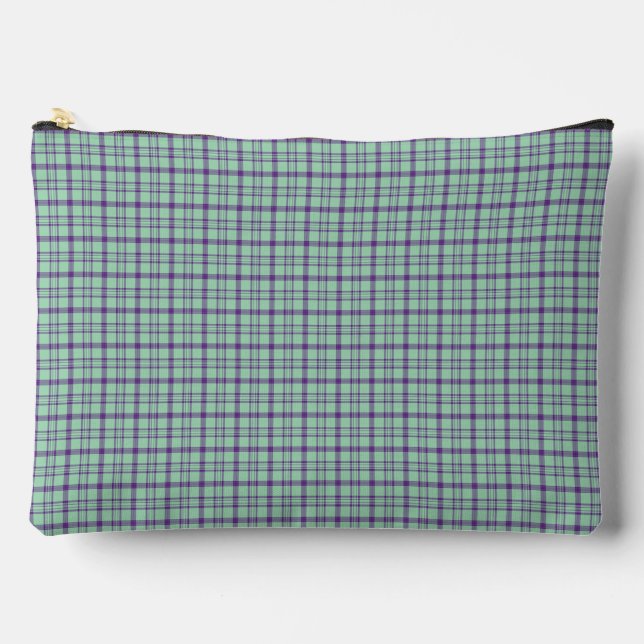 Pochette À Accessoires Lime Green Purple Plaid Classic Pattern (Recto)