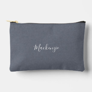 Pochette À Accessoires Lin personnalisé moderne élégant bleu gris