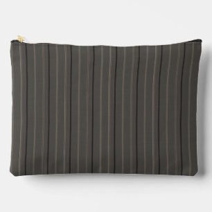 Pochette À Accessoires Linge de luxe rayé au charbon chaud