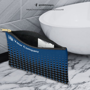 Pochette À Accessoires Logo de l'entreprise Motif demi-ton bleu noir blan