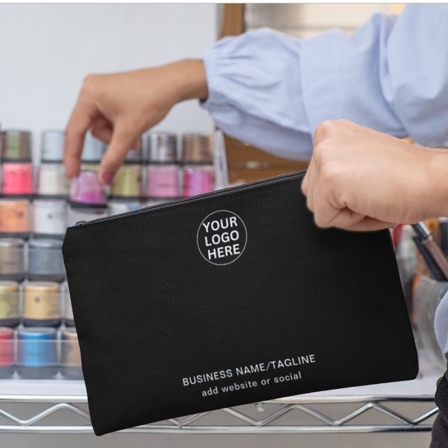 Pochette À Accessoires Logo et texte personnalisés l Promotionnels Entrep (Créateur téléchargé)