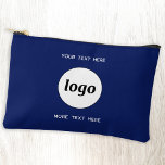 Pochette À Accessoires Logo Texte Entreprise Promotion Marque Marine Bleu<br><div class="desc">Ajoutez votre propre logo à ce design. Minimaliste et professionnel. Modifiez ou supprimez le texte supérieur et inférieur, ajoutez votre nom, votre slogan d'entreprise, votre numéro de téléphone ou votre site Web. Idéal pour un produit promotionnel pour vos employés, employés, clients et clients. Idéal pour les salons, les voyages, les...</div>