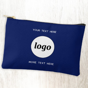 Pochette À Accessoires Logo Texte Entreprise Promotion Marque Marine Bleu