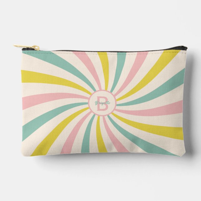 Pochette À Accessoires 'Lollypop Vibes', tourbillon pastel rétro Imprimé  (Recto)