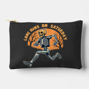 Pochette À Accessoires Longue Course Le Samedi Skeleton Éffrayant Courir