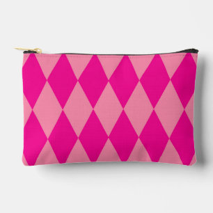 Pochette À Accessoires Losanges à carreaux en rose clair et foncé
