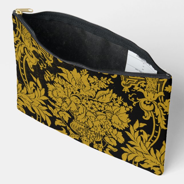Pochette À Accessoires Louis XIV Damassé Doré (Ouvrir)