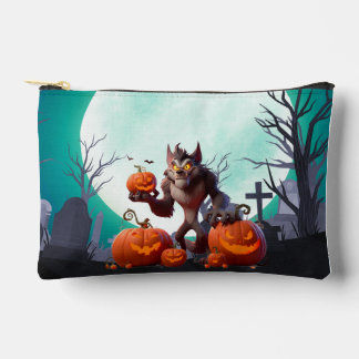 Pochette À Accessoires loup-garou et citrouilles d'Halloween