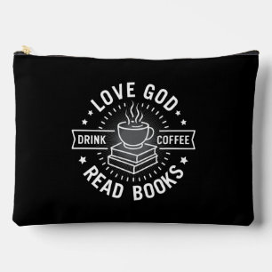 Pochette À Accessoires Love God Drink Coffee Lire les livres Amateurs Vin