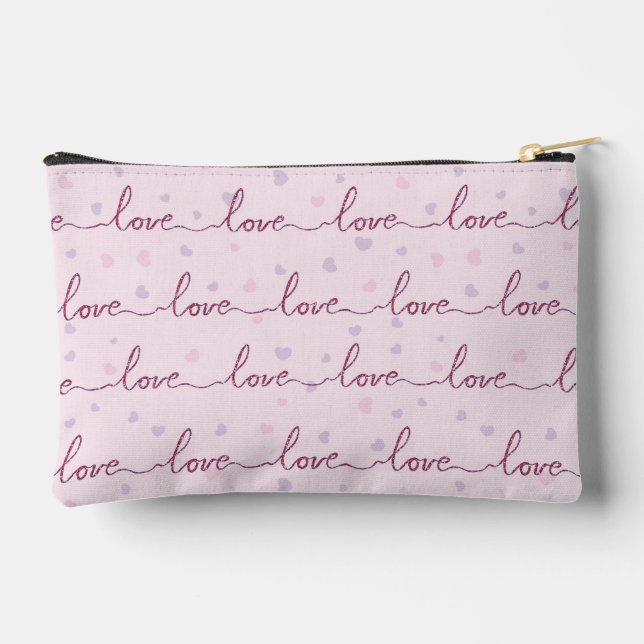 Pochette À Accessoires LOVE word On Pink Heart Arrière - plan (Verso)