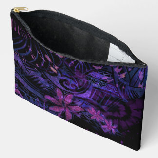 Pochette À Accessoires Luminescent Purple Tribal Plumeria Cosmetic Bag –