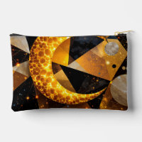 Lune de croissant d'or avec étoiles géométriques c
