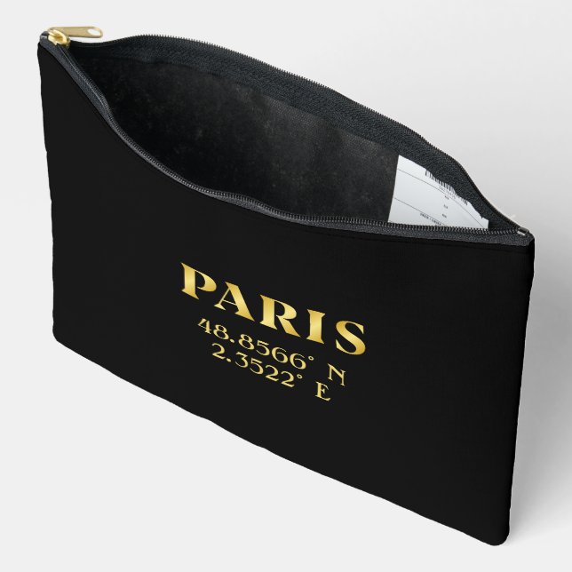 Pochette À Accessoires Lux Gold Paris Latitude & Longitude (Ouvrir)