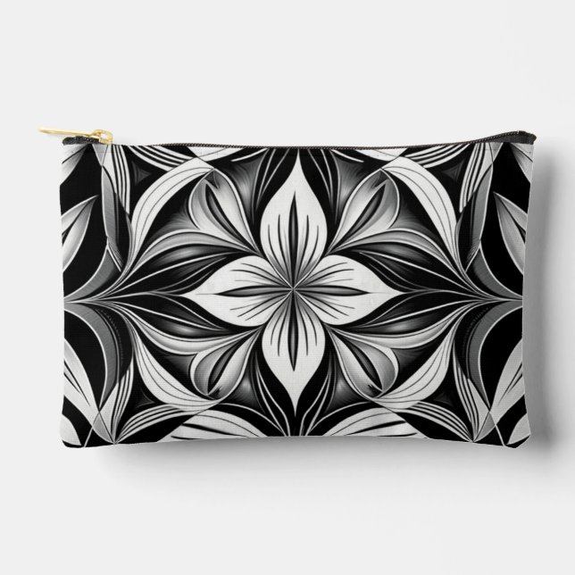 Pochette À Accessoires Luxe Déco noir & blanc (Recto)