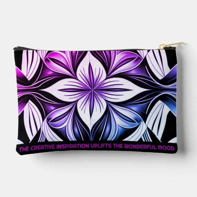 Pochette À Accessoires Luxe Déco noir magenta blanc (Verso)