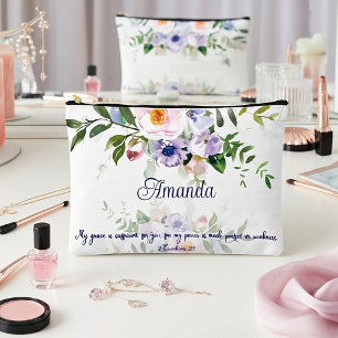 Pochette À Accessoires Ma grâce est suffisante, florale personnalisée