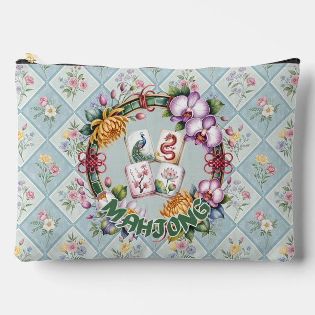 Pochette À Accessoires Mahjong Floral  (Recto)