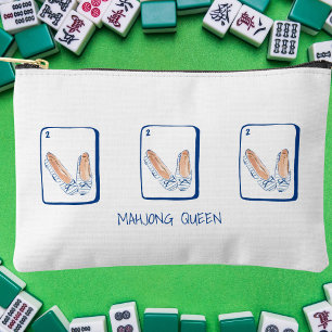 Pochette À Accessoires MAHJONG QUEEN Rayures Bleues Mahjong Prépa
