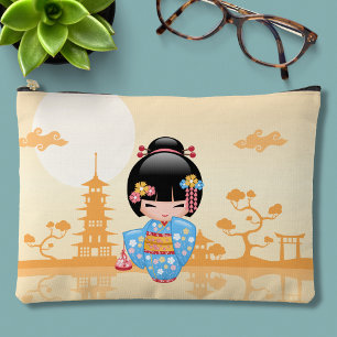 Pochette À Accessoires Maiko Kokeshi poupée mignonne japonais Geisha jaun