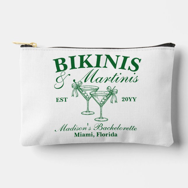 Pochette À Accessoires Maillots de bain sur mesure et martinis pour enter (Recto)