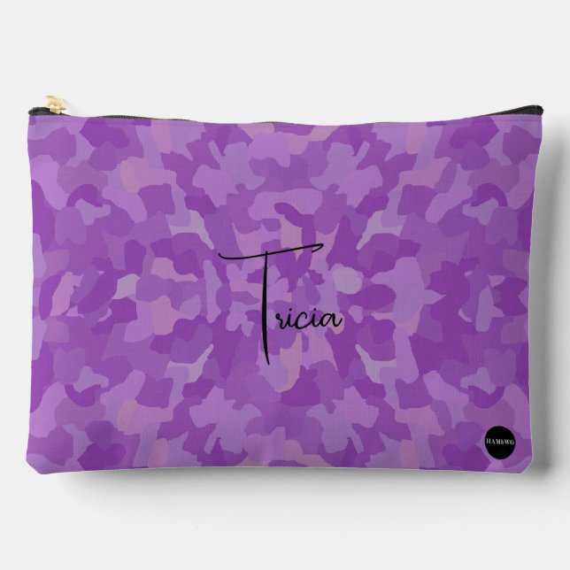 Pochette À Accessoires Make-up Bag Purple Camouflage HAMbyWG (Recto)