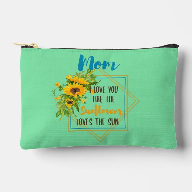 Pochette À Accessoires Maman Je T'Aime Comme Le Tournesol Aime Le Soleil (Recto)