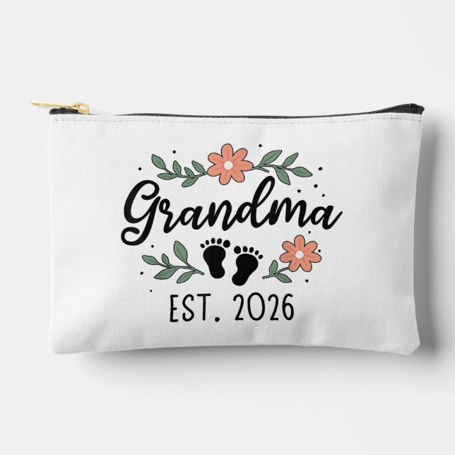 Pochette À Accessoires Mamie Est 2026 - Annonce de Grossesse (Recto)