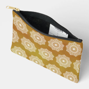 Pochette À Accessoires Mandala blanc sur fond doré