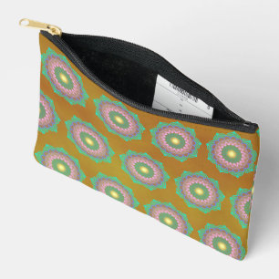 Pochette À Accessoires Mandala Coloré sur Fond Doré