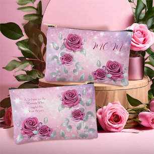 Pochette À Accessoires Maquillage Cosmétique Rose Cerise Rose Pailleté de