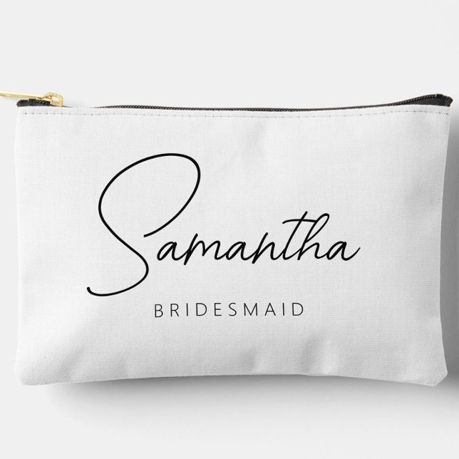 Pochette À Accessoires Maquillage simple et moderne (Personalized Bridesmaid Proposal Makeup Bag, Bridal Party Gifts, Bachelorette Favors)