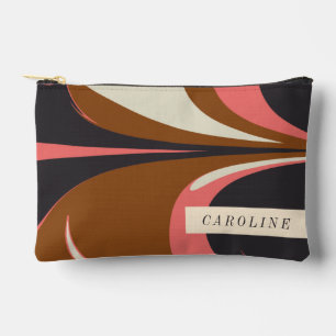 Pochette À Accessoires Marbre de style rétro tendance nom personnalisé ar