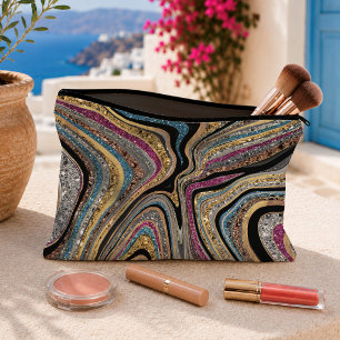 Pochette À Accessoires Marbre scintillant glamour artistique fille