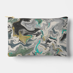 Pochette À Accessoires Marbrure de pierre avec petites veines de turquois