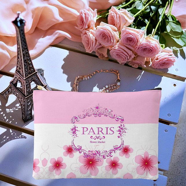 Pochette À Accessoires Marché de fleurs rose Paris (Créateur téléchargé)