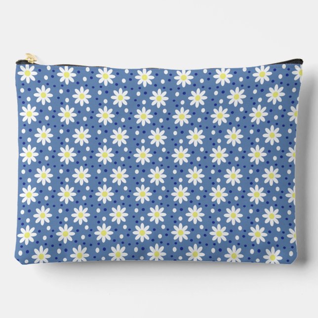 Pochette À Accessoires marguerite points bleus (Recto)