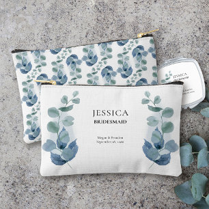 Pochette À Accessoires Mariage à la verdure d'eucalyptus sur mesure pour