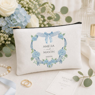 Pochette À Accessoires Mariage à l'aquarelle à crête florale d'hortensia