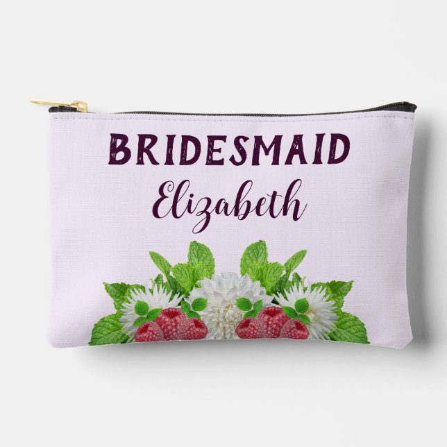 Pochette À Accessoires Mariage Champêtre avec Dahlia (Recto)