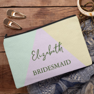 Pochette À Accessoires Mariage Géométrique Pastel Atténué