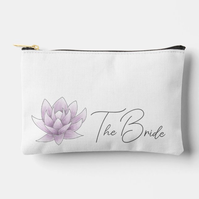 Pochette À Accessoires Mariage Pink Lotus Bride (Recto)