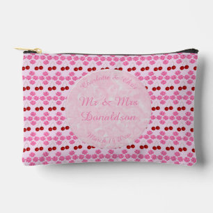Pochette À Accessoires Mariage rose Printemps Cerisiers en fleurs et ceri