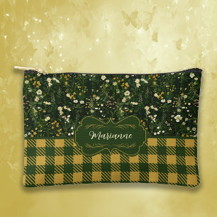 Pochette À Accessoires Marianne Dark Daisy Plaid Floral