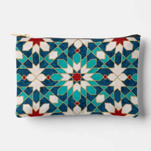 Pochette À Accessoires Marine Bleu Turquoise Blanc Marbre Rouge Marbre Ma