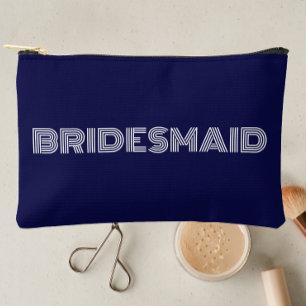 Pochette À Accessoires Marine Blue Moderne Typographie Bridesmaid