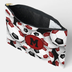 Pochette À Accessoires maroon noir monogramm balls de football motif