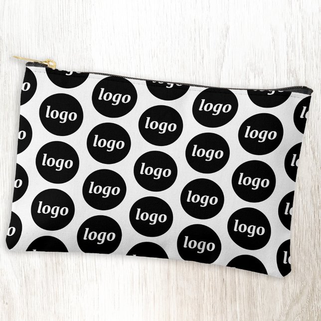 Pochette À Accessoires Marque promotionnelle Logo Motif (Logo pattern business promotional cosmetic stationery or accessory zip pouch)
