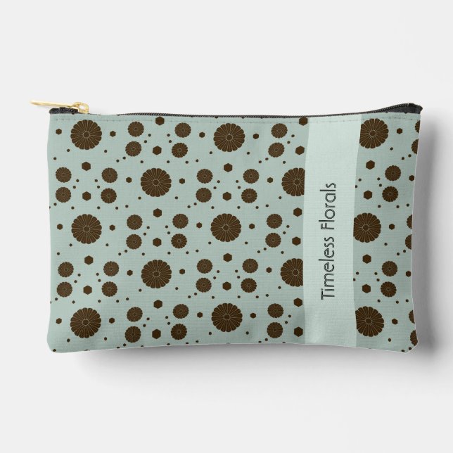 Pochette À Accessoires Marron foncé Micro Floral Sage Vert (Recto)